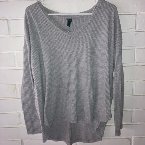 Light Gray Waffle Knit Sweater - Picture 1 of 3